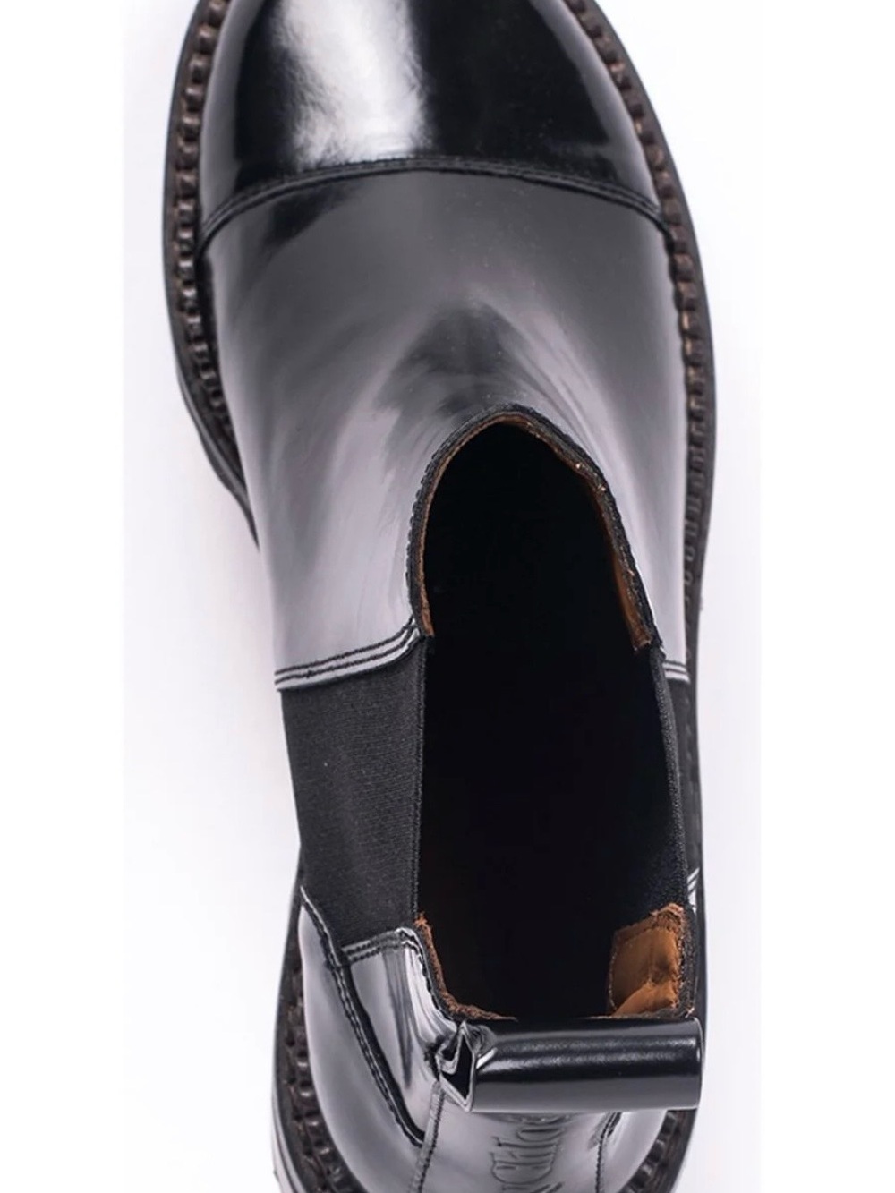 See By Chloé Mallory Glossed Leather Chelsea Ankle Boots Black 38.5 - Picture 4 of 11